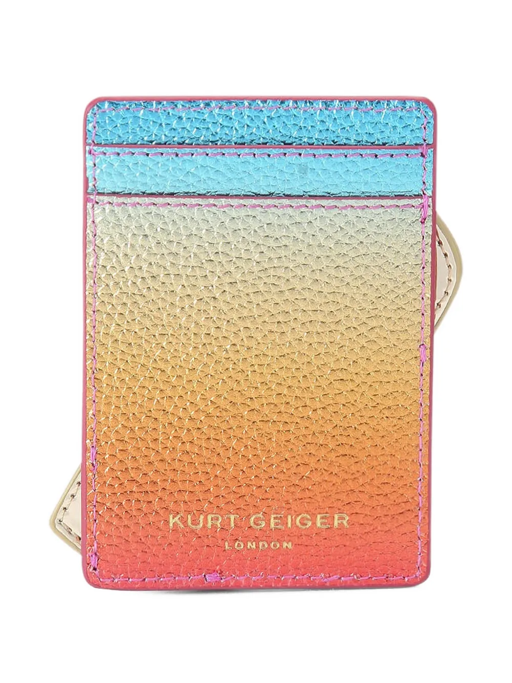 Sunglasses-Motif Metallic-Leather Card Holder