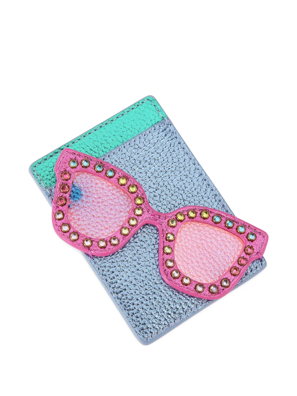 Kurt Geiger London Leren pasjeshouder met zonnebrilpatroon Blauw