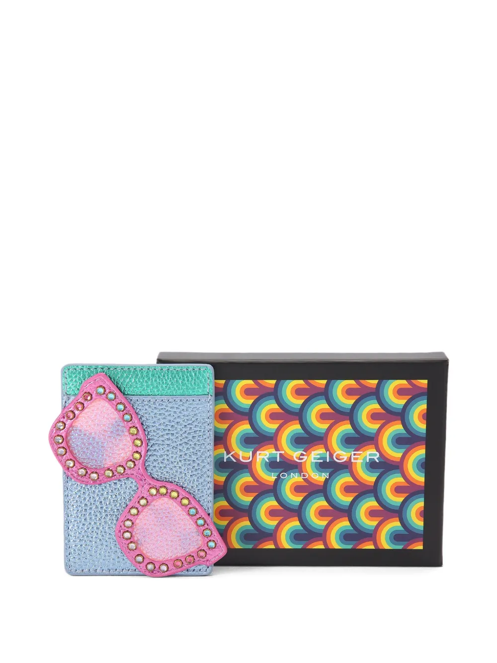 Kurt Geiger London Leren pasjeshouder met zonnebrilpatroon Blauw
