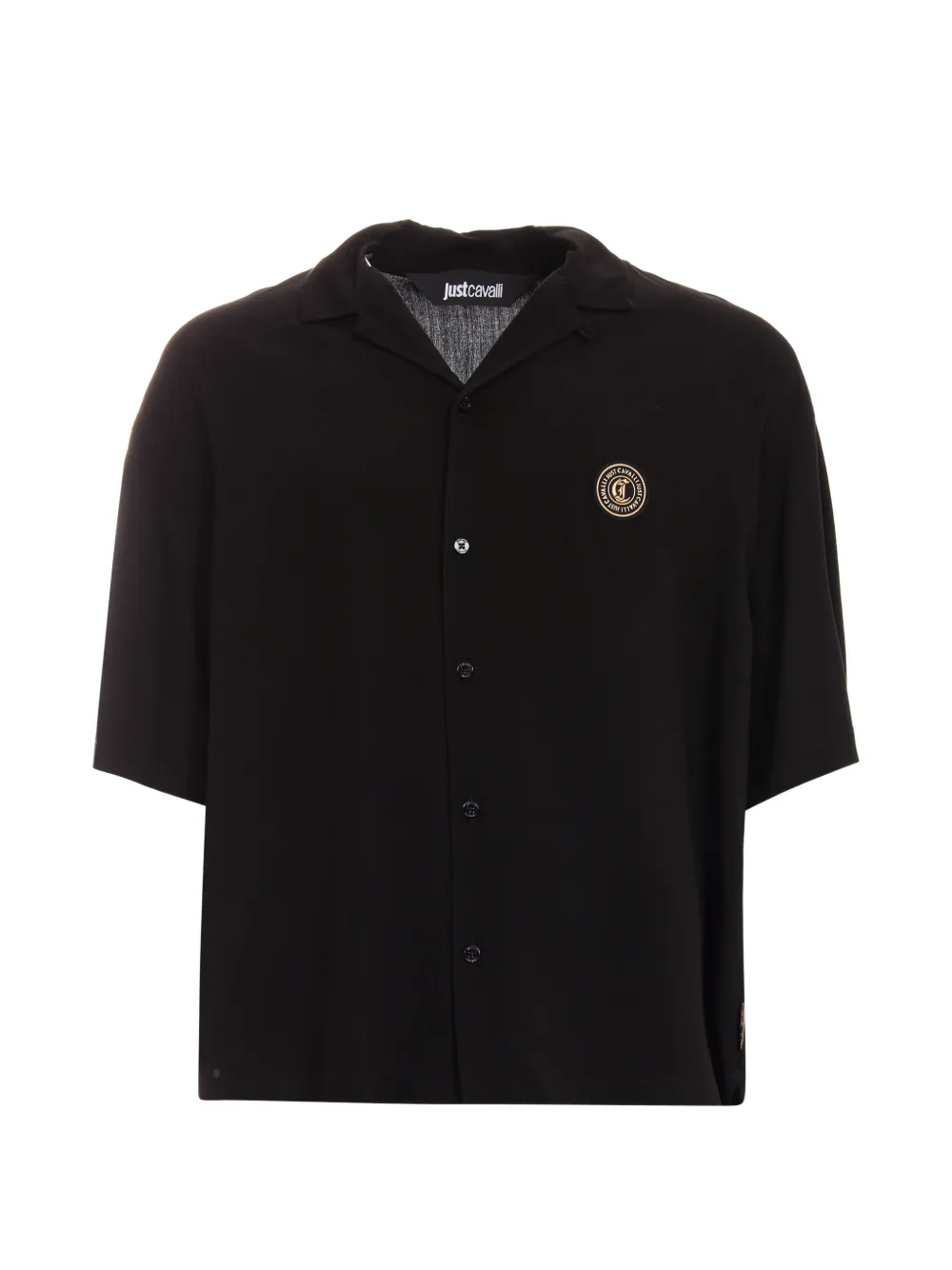 Just Cavalli Camicia a maniche corte con logo - Nero