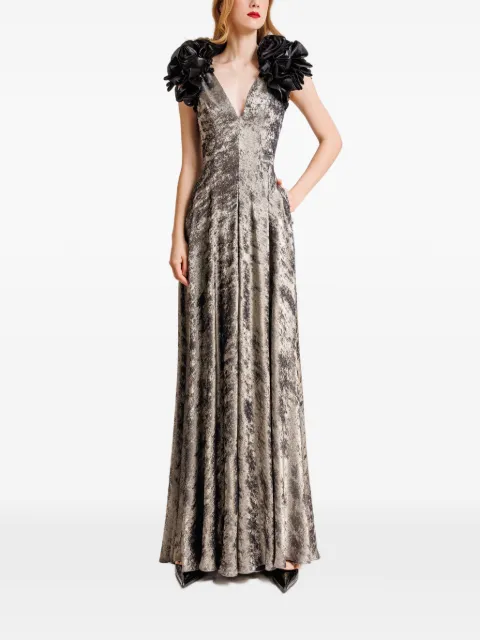 Gemy Maalouf floral-embellished open-back jumpsuit