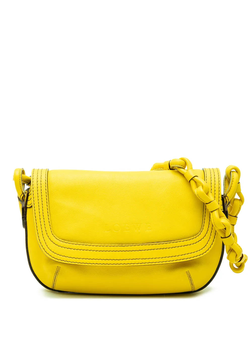 Loewe Pre-Owned 2007 Leather Logo shoulder bag - Giallo
