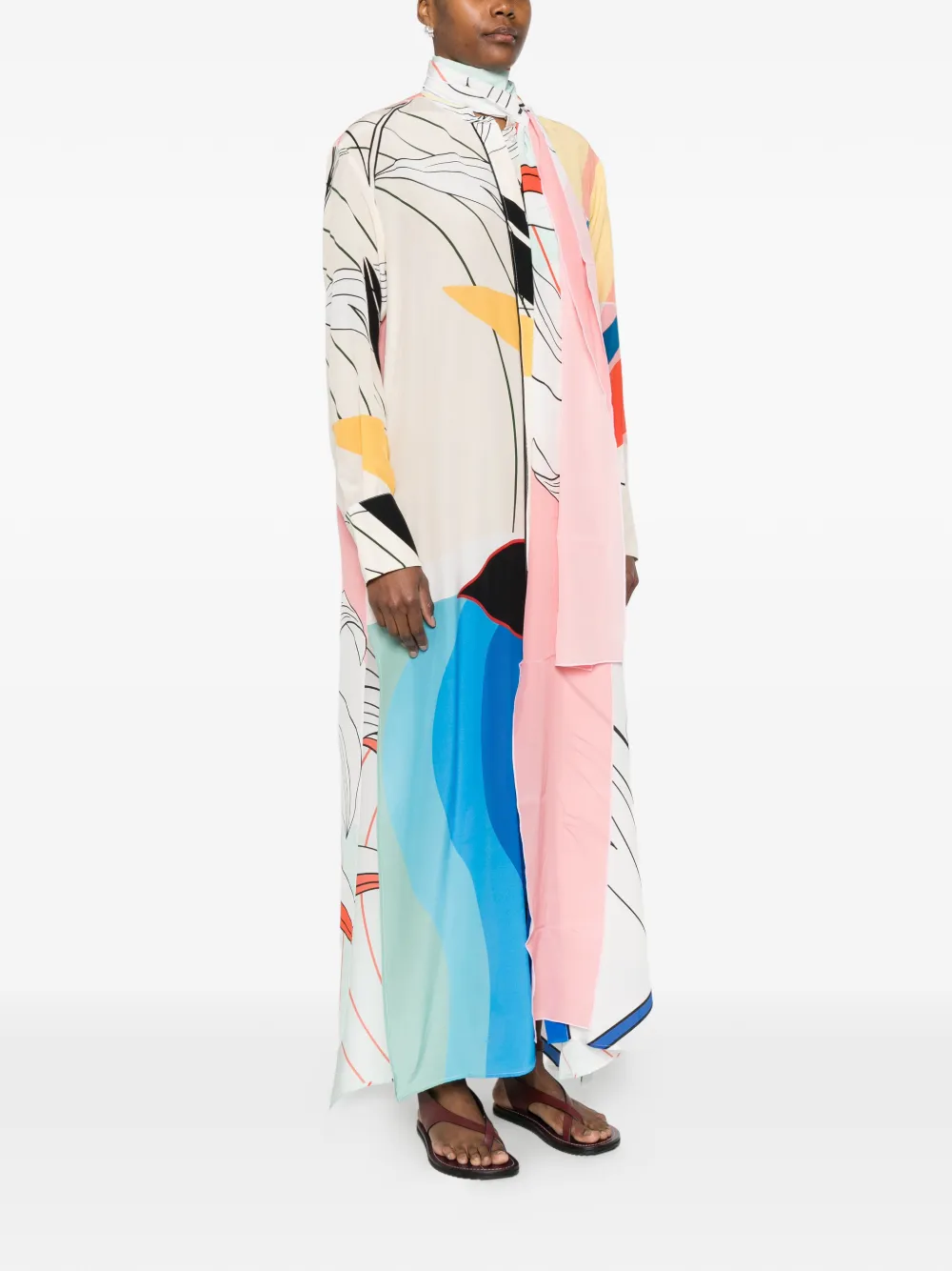  F.r.s For Restless Sleepers Printed Maxi Dress - White 