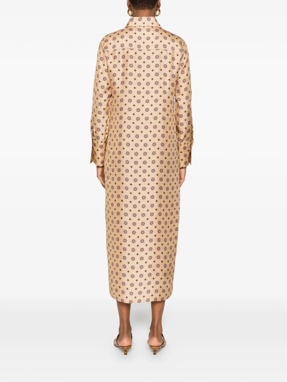 Alberto Biani Jurk met print Beige