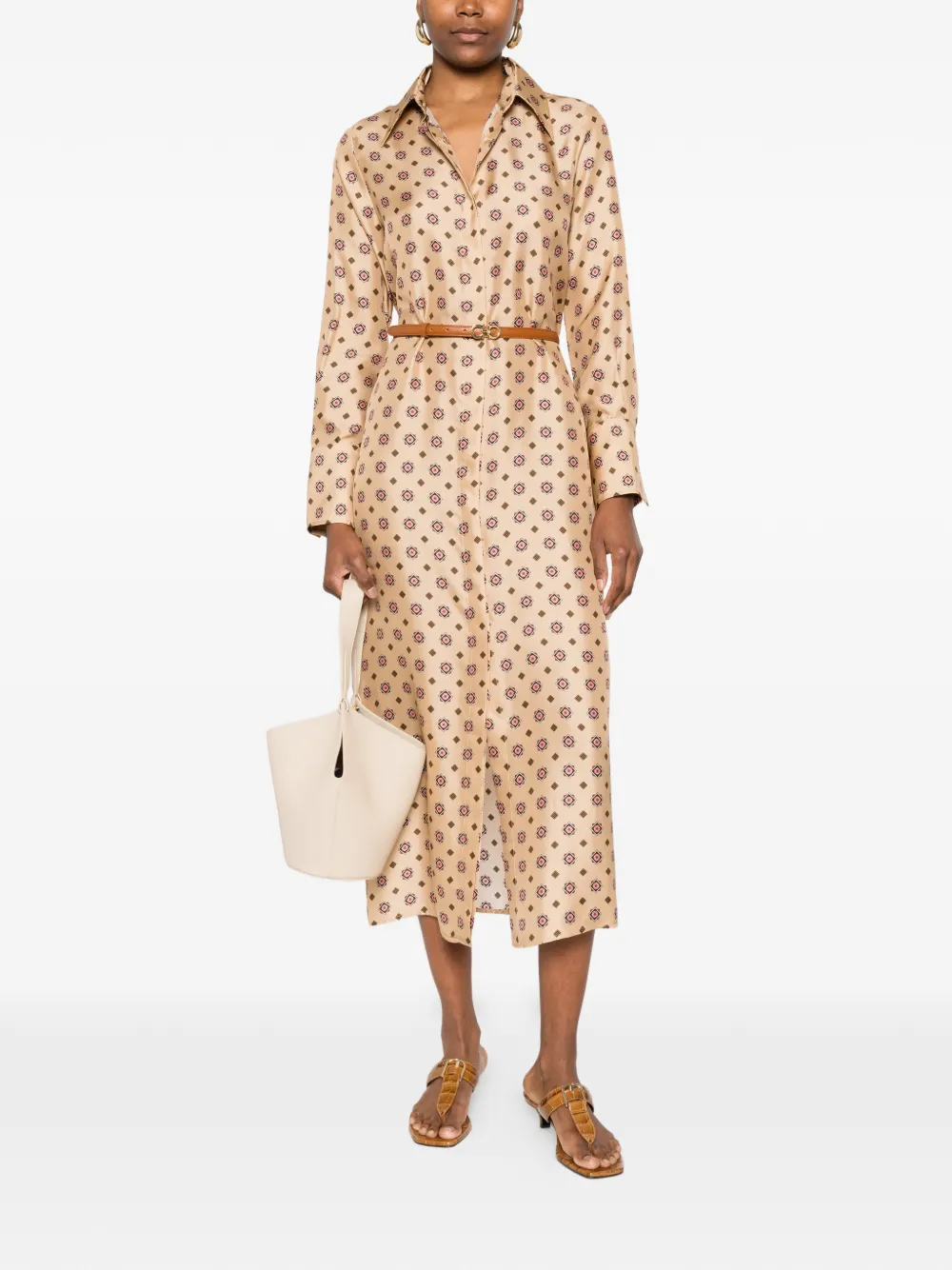  Alberto Biani Printed Dress - Neutrals 