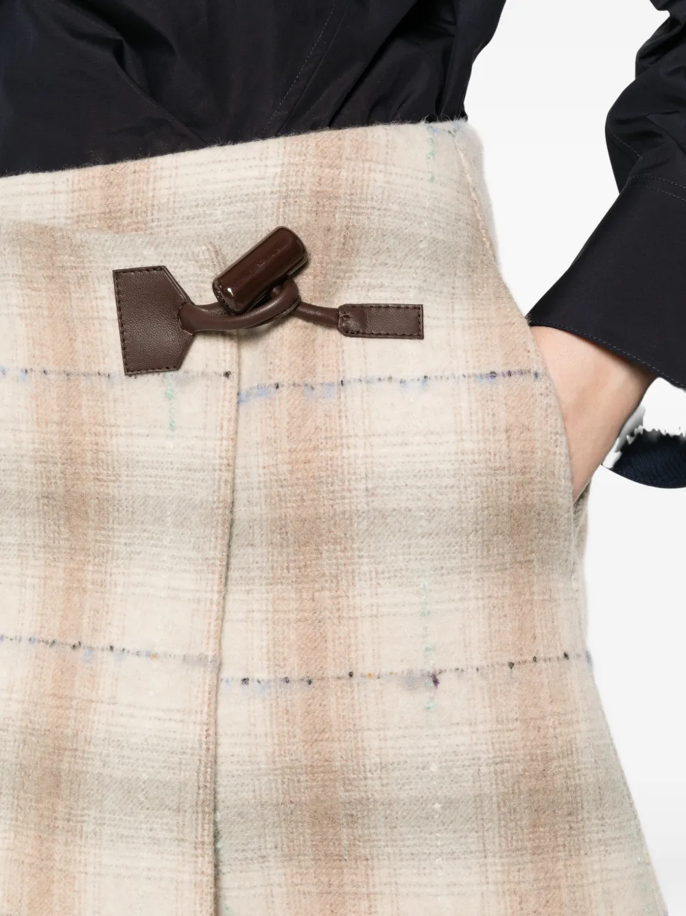 LOEWE Geruite rok Beige