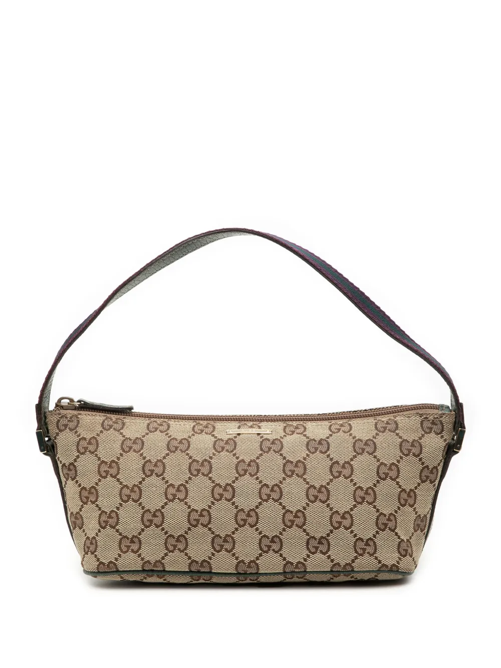 Gucci Pre-Owned Borsa a spalla Boat in tela GG con decorazione Web 2000-2015 - Marrone