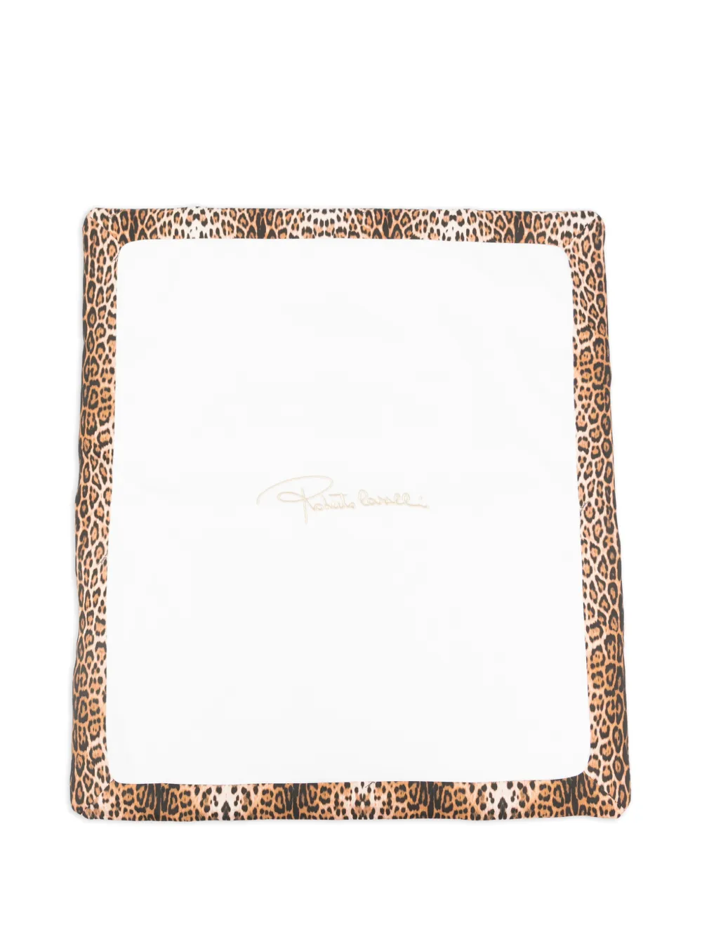 Roberto Cavalli Junior leopard-print baby blanket - Bianco