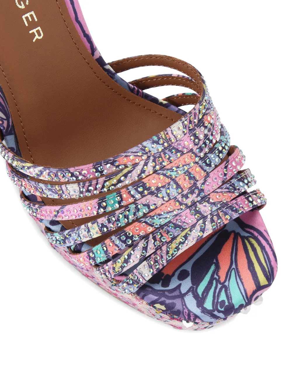 Kurt Geiger London Pierra Butterfly sandalen met plateauzool en pailletten Paars