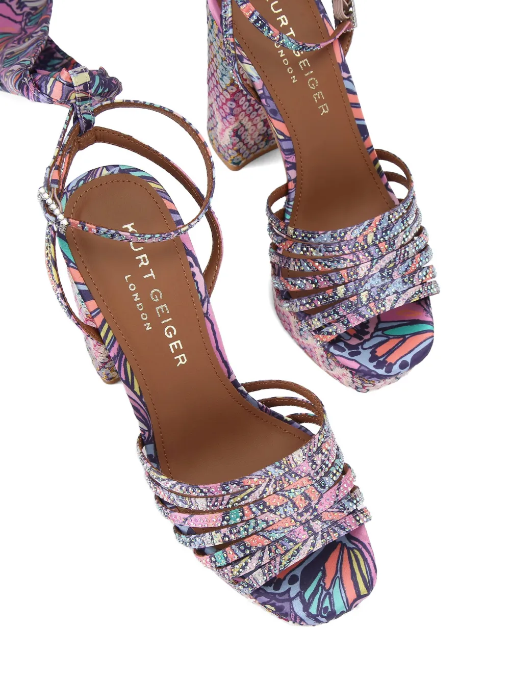 Kurt Geiger London Pierra Butterfly sandalen met plateauzool en pailletten Paars