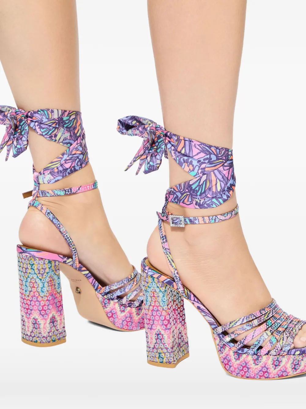 Kurt Geiger London Pierra Butterfly sandalen met plateauzool en pailletten Paars