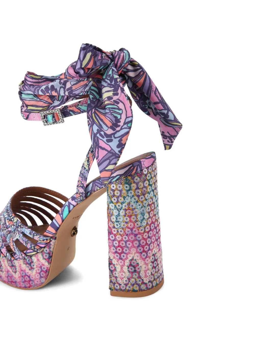 Kurt Geiger London Pierra Butterfly sandalen met plateauzool en pailletten Paars
