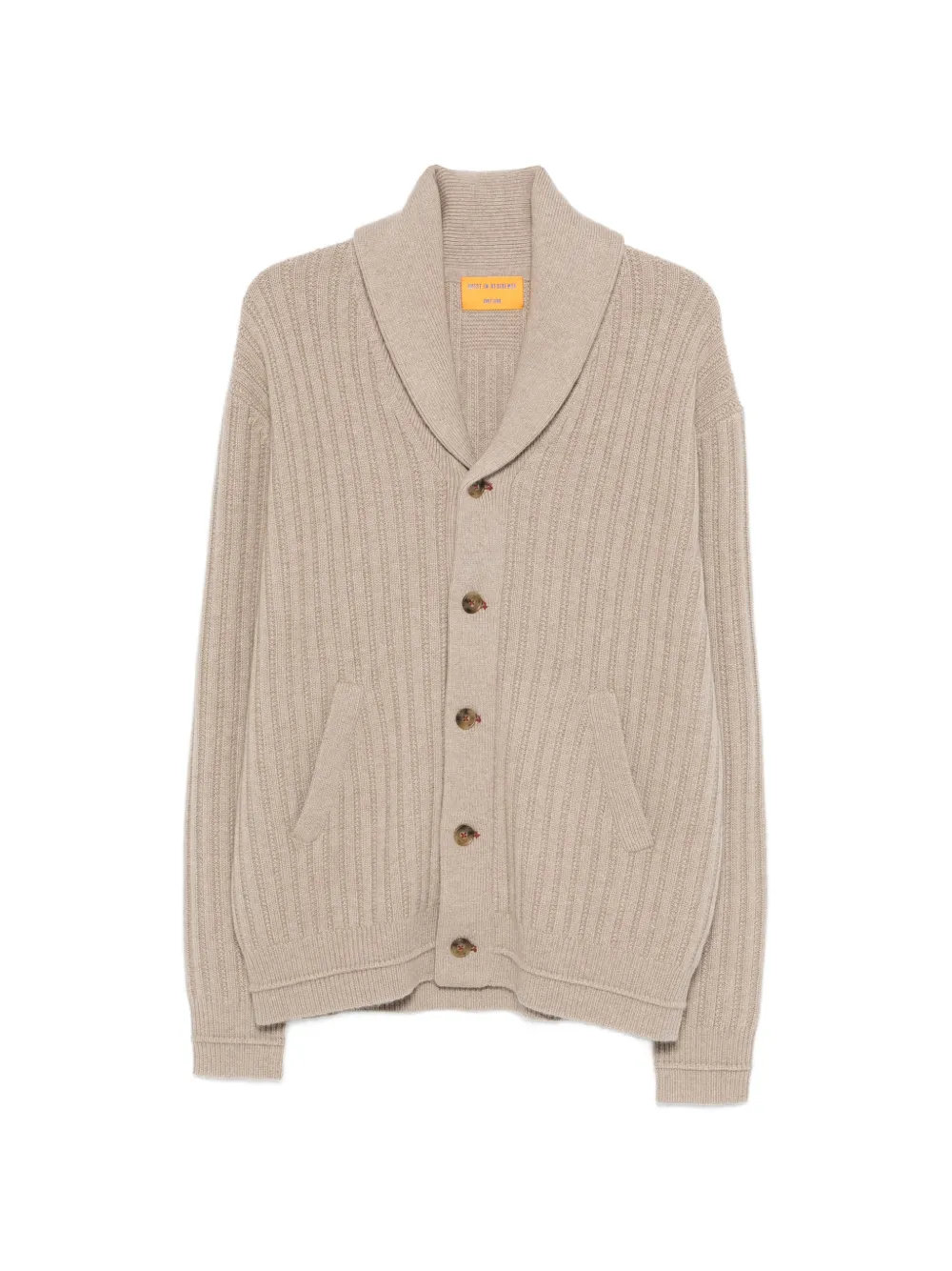 Guest In Residence Cardigan a coste con scollo a scialle - Toni neutri