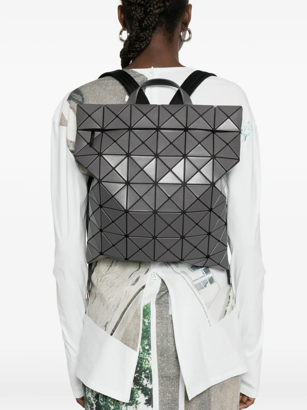 medium Flat geometric-panelled backpack