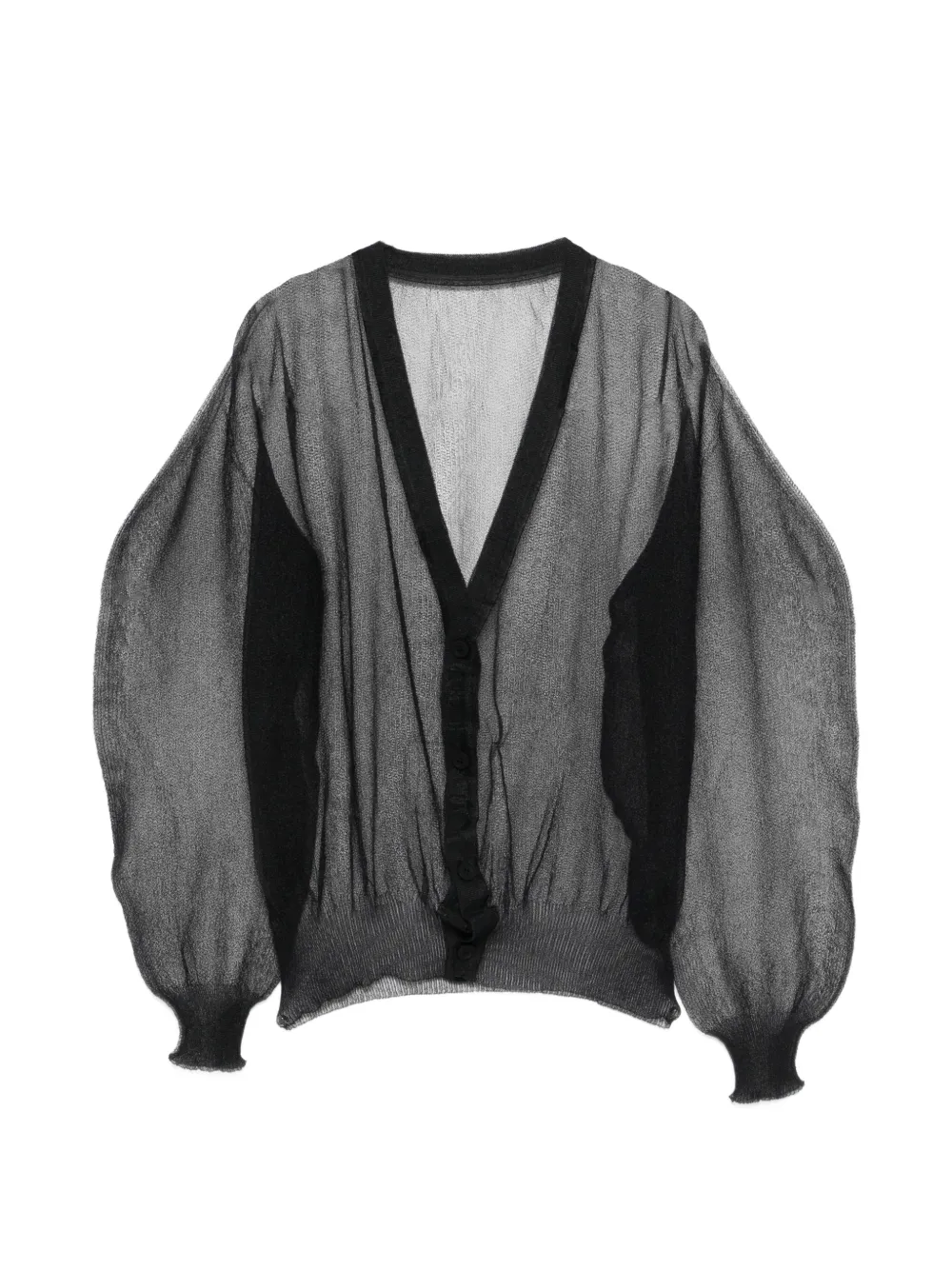 Issey Miyake Cardigan mit V-Ausschnitt - Schwarz