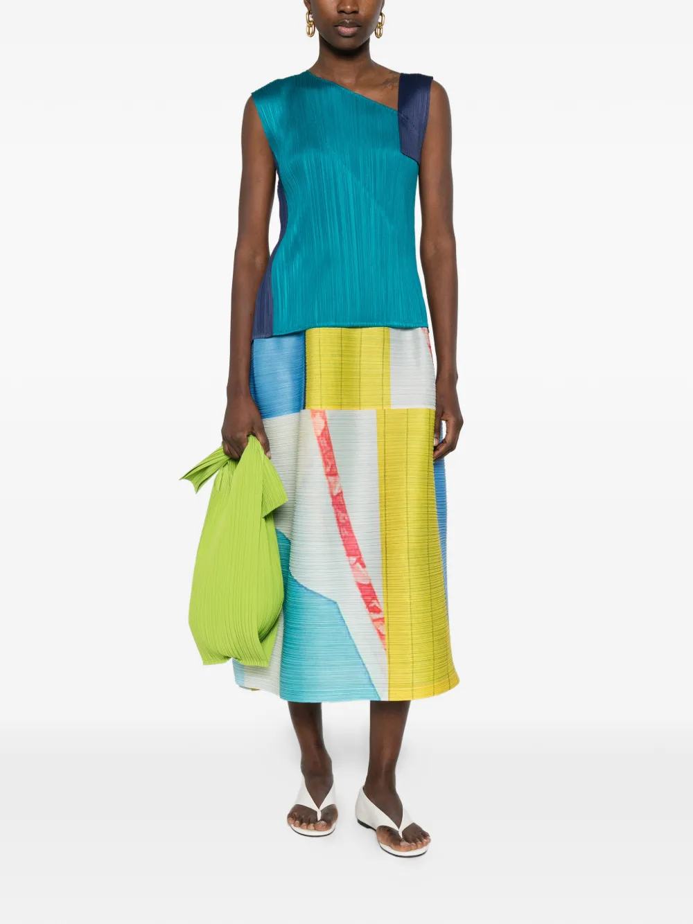  Pleats Please Issey Miyake Pointe Pleated Top - Green 