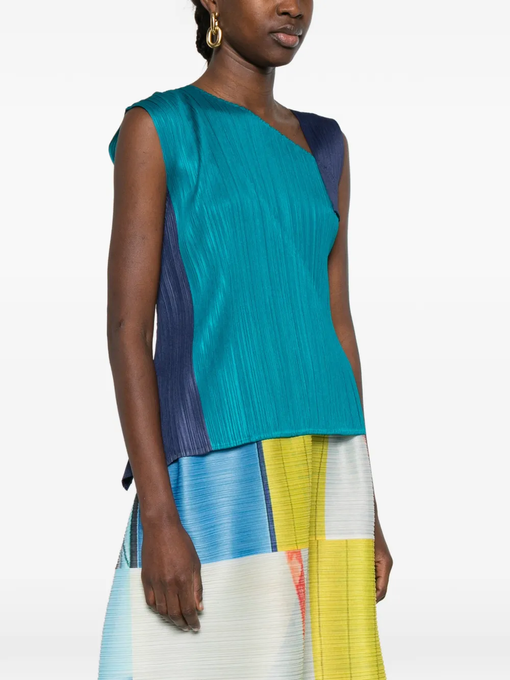  Pleats Please Issey Miyake Pointe Pleated Top - Green 