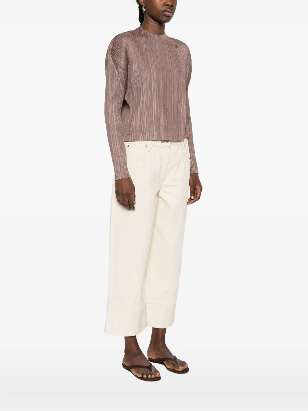  Pleats Please Issey Miyake Button-up Plissé Jacket - Brown 