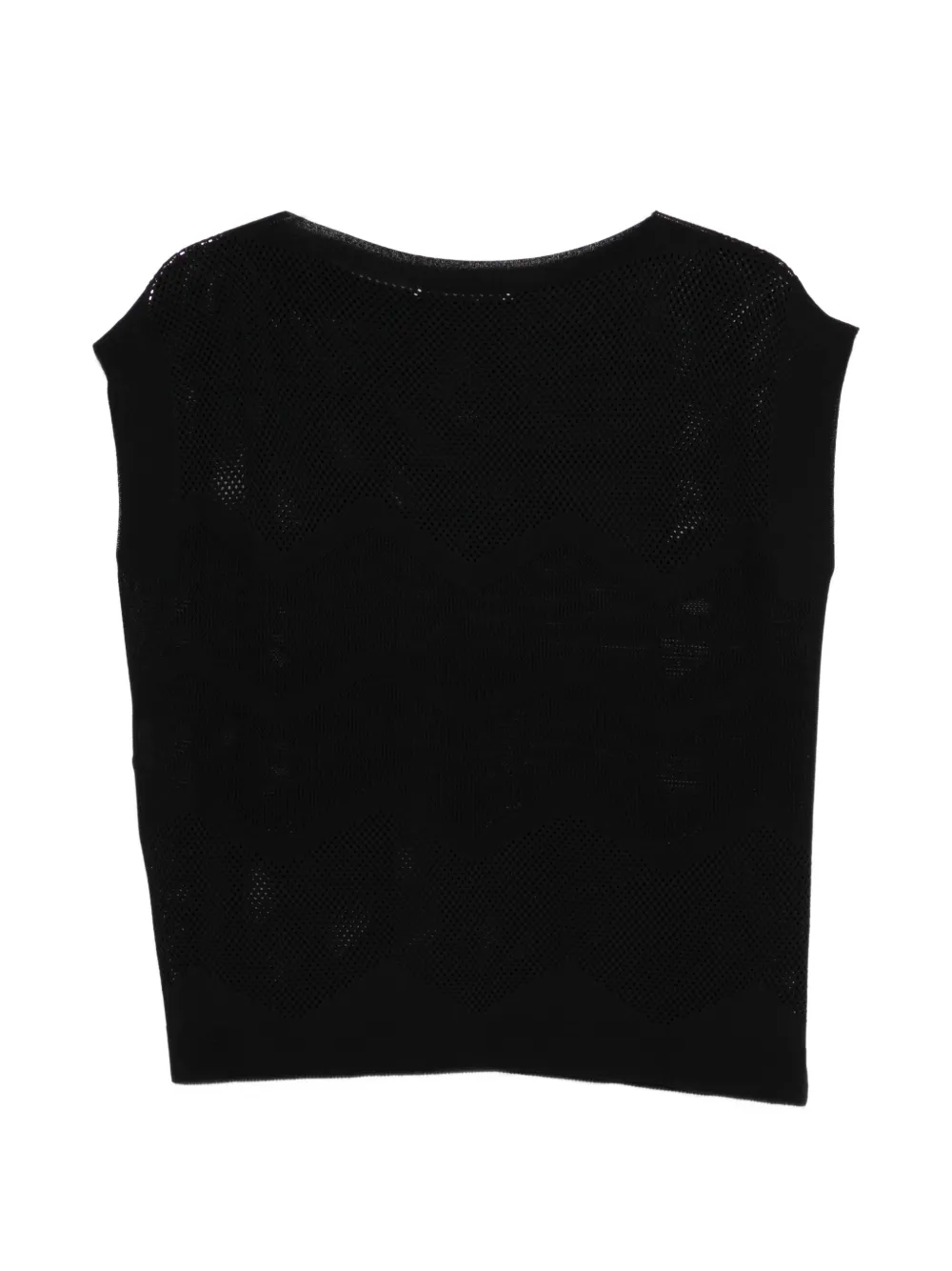  D.exterior Sleeveless Knitted Top - Black 