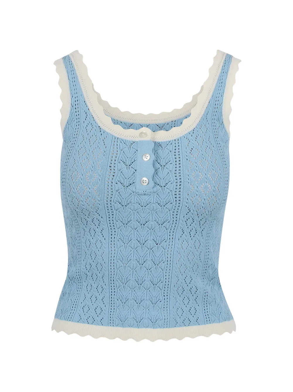 Sea Georgia scalloped-trim top - Blu