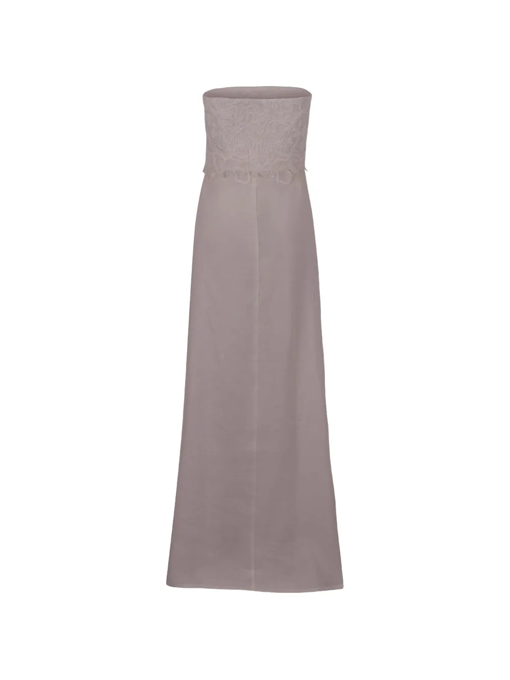 Ermanno Scervino Strapless maxi-jurk met kanten vlak Beige
