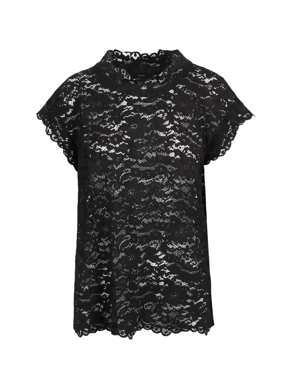 Gianluca Capannolo lace scalloped top - Nero
