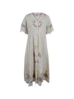 floral embroidered cocktail dress Teri Jon Embroidered Floral High Low Fit N Flare Dress Size 6