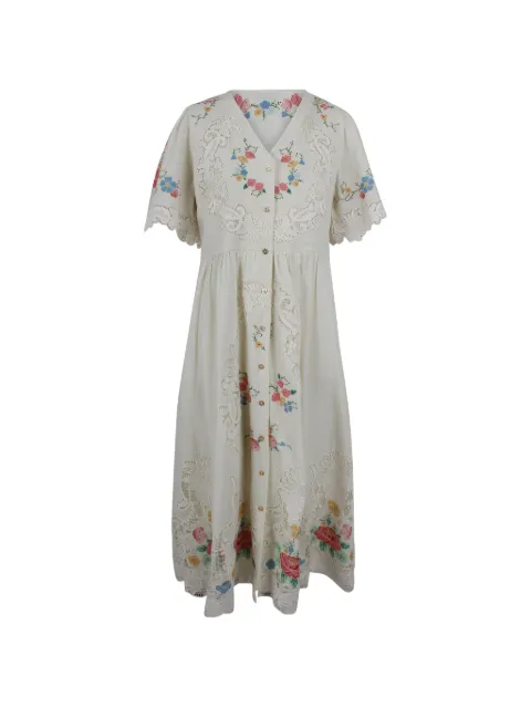 Sea Astrid floral-embroidered midi dress