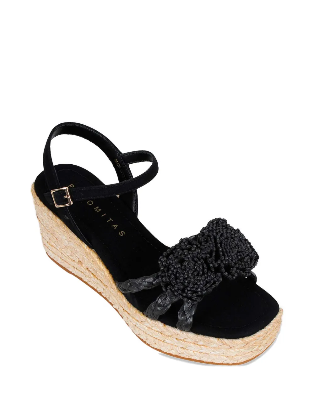 Palomitas By Paloma Barcelò Galena sandalen met plateauzool en kralen Zwart