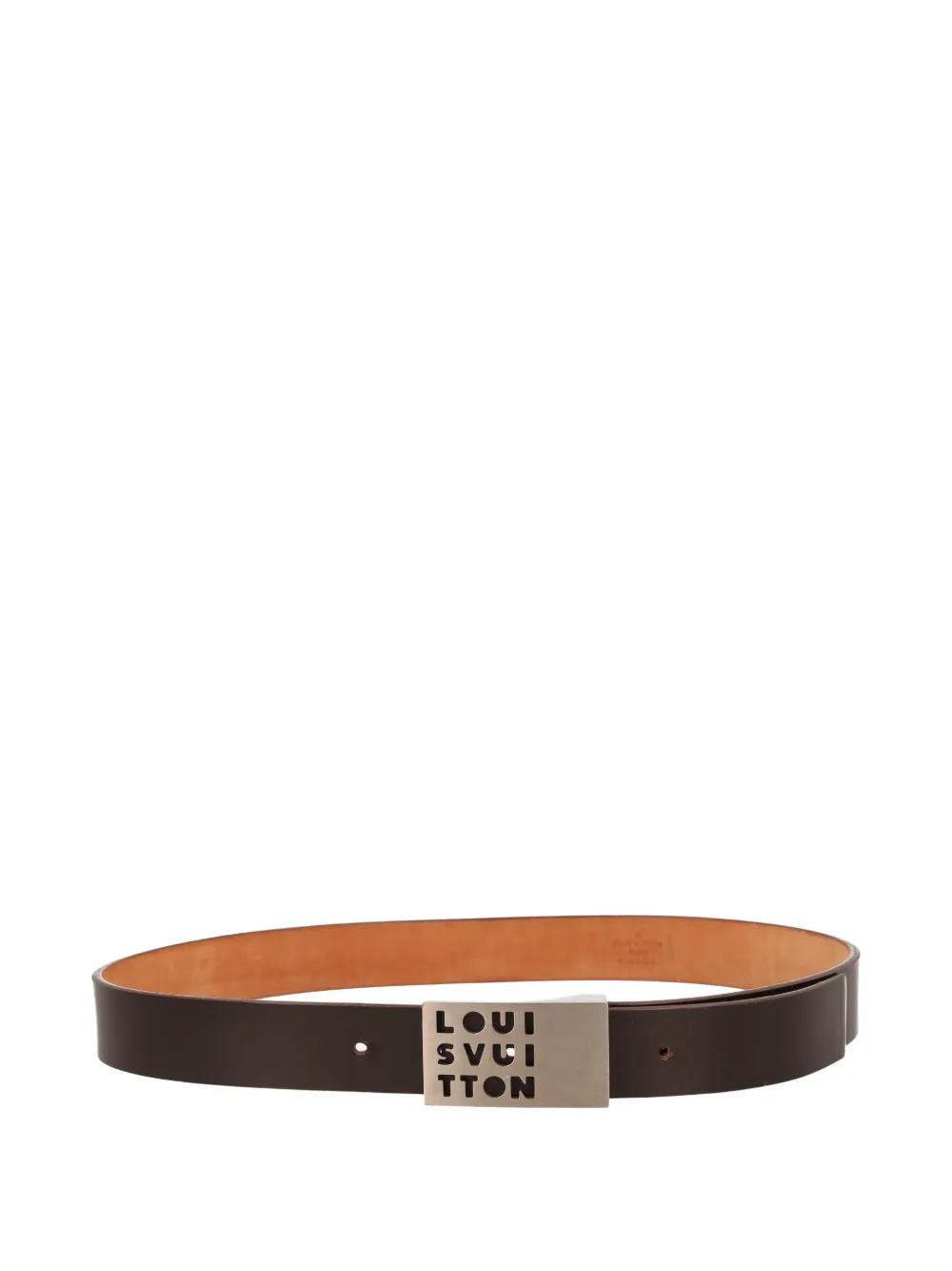 Louis Vuitton Pre-Owned engraved-buckle leather belt - Marrone