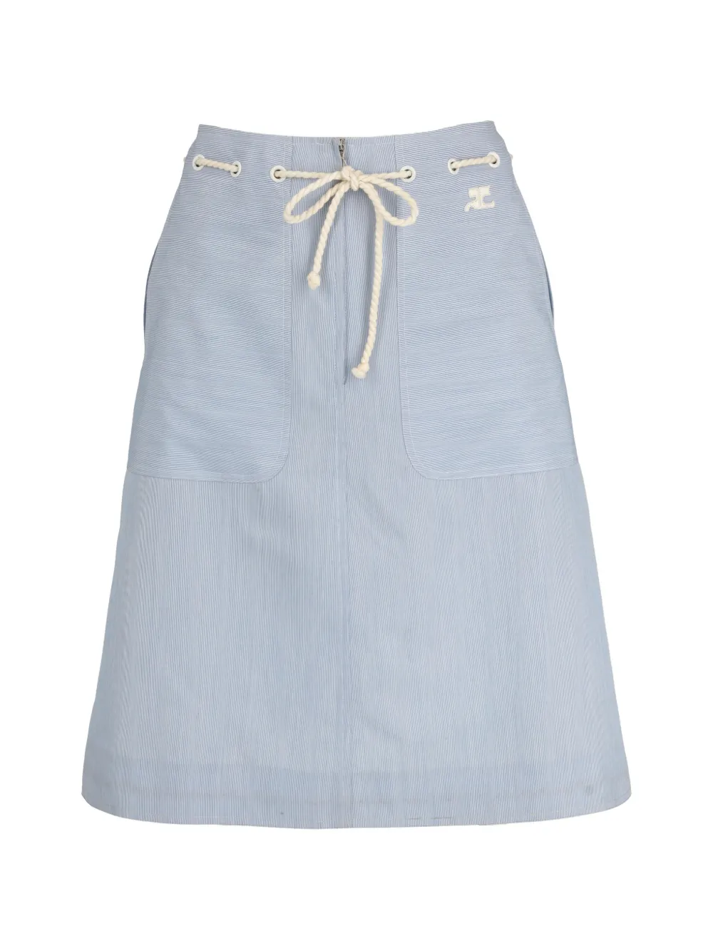 Pre-owned Courrèges Drawstrings Zip Skirt In Blue