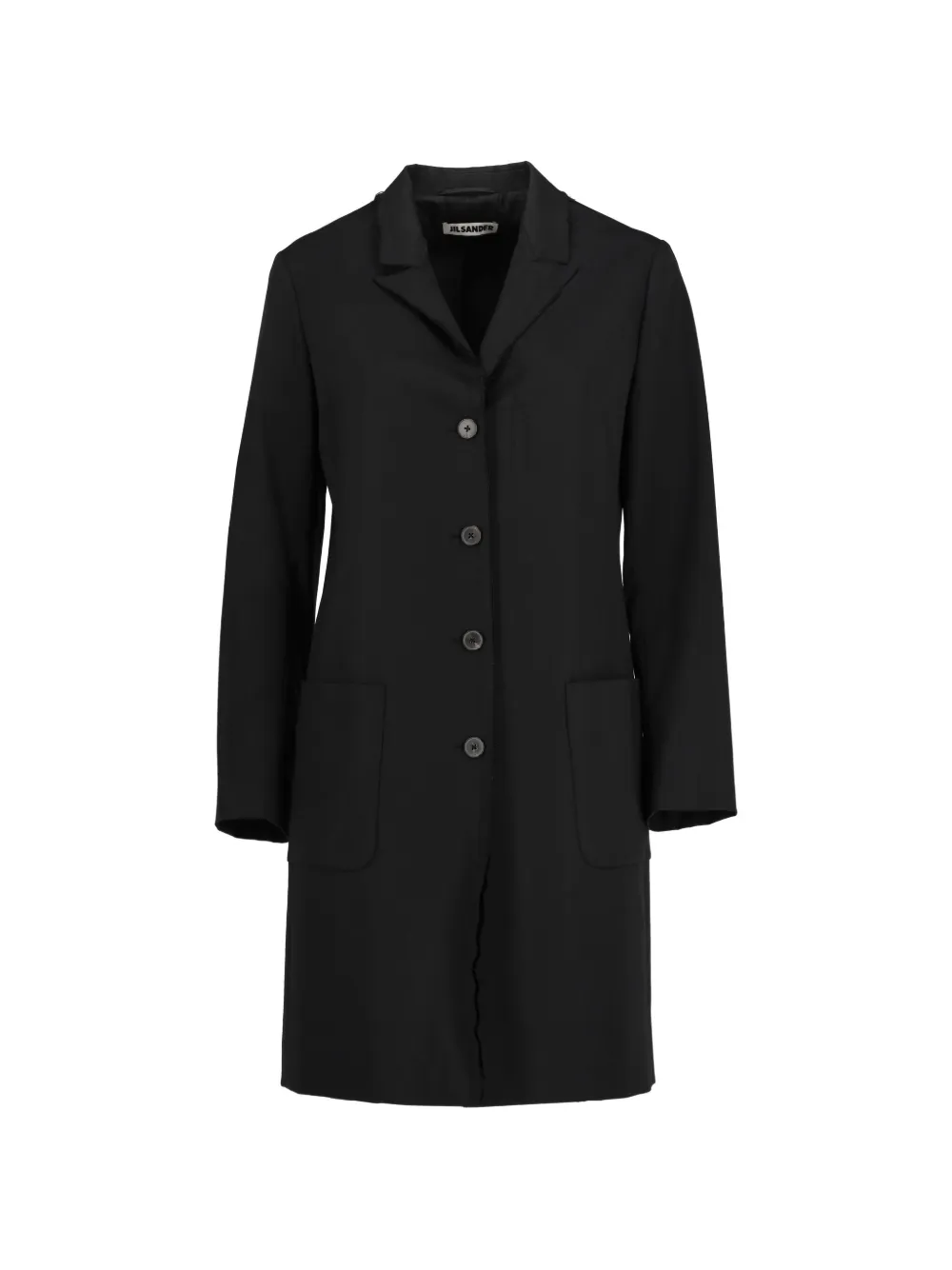 Jil Sander Pre-Owned Cappotto midi con frange - Nero