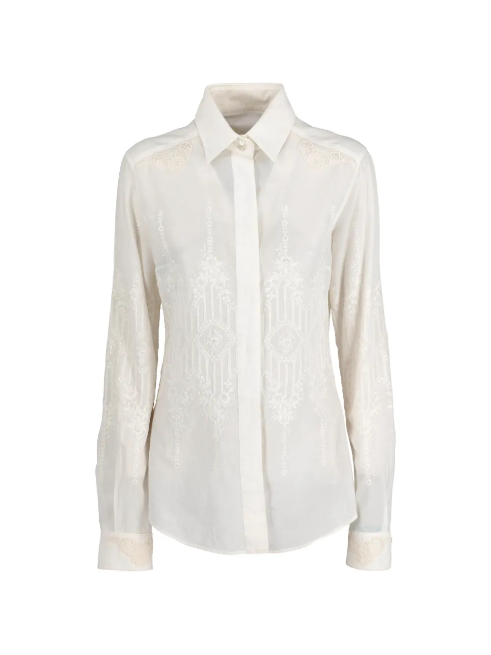 Dolce & Gabbana Pre-Owned embroidered button shirt - Bianco