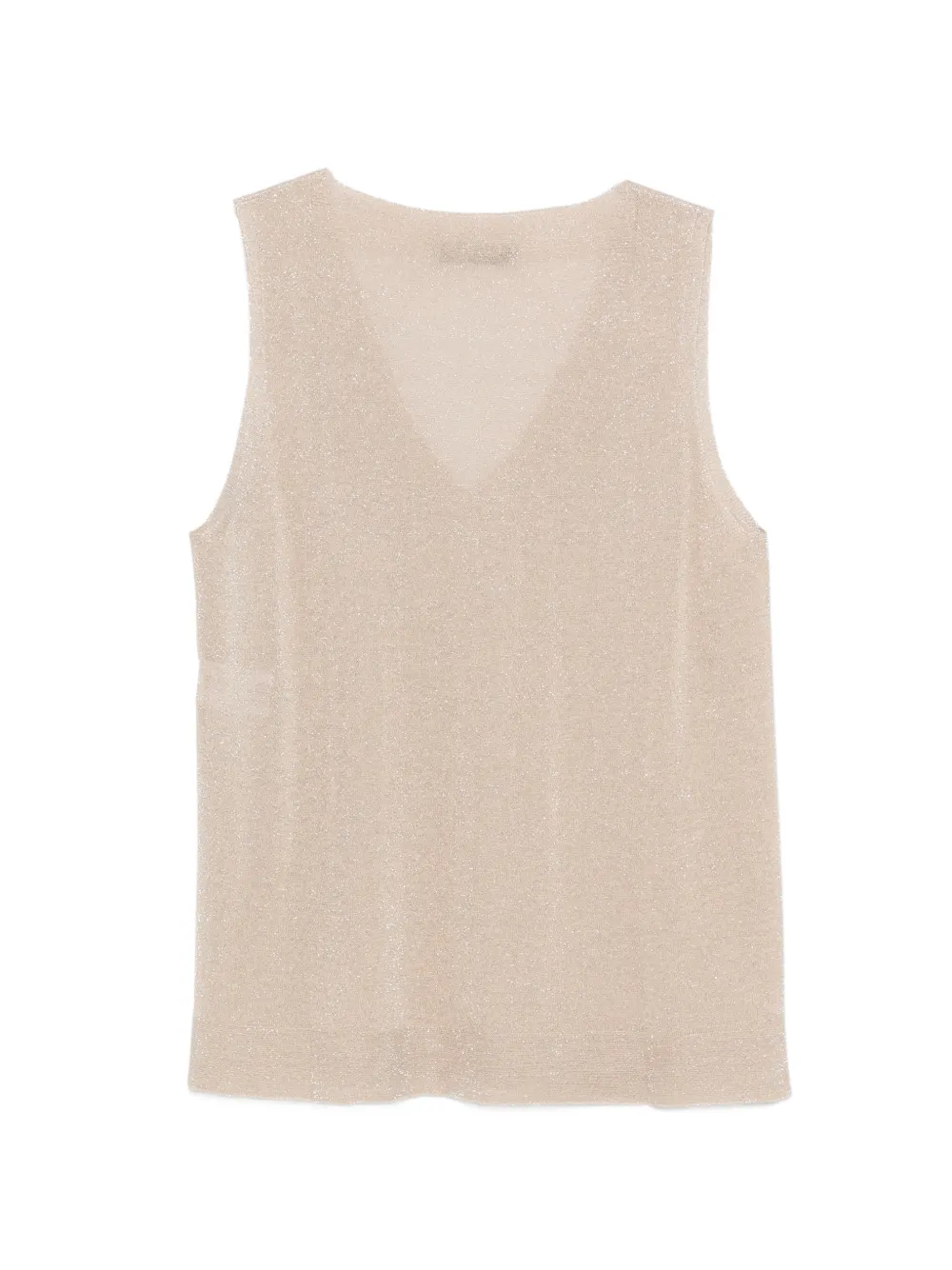  D.exterior V-neck Sleeveless Top - Neutrals 