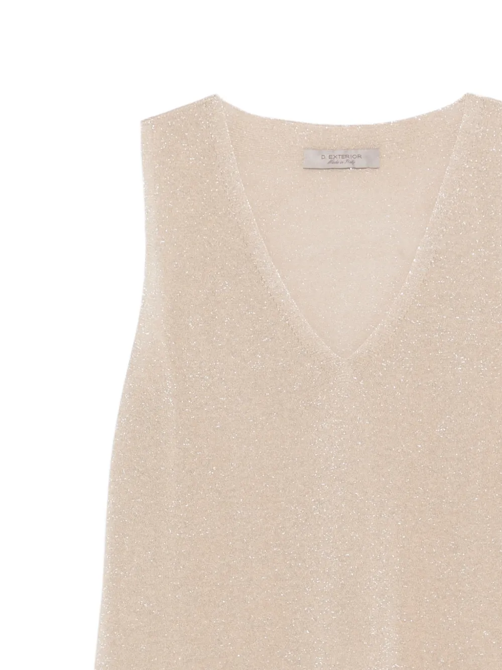  D.exterior V-neck Sleeveless Top - Neutrals 