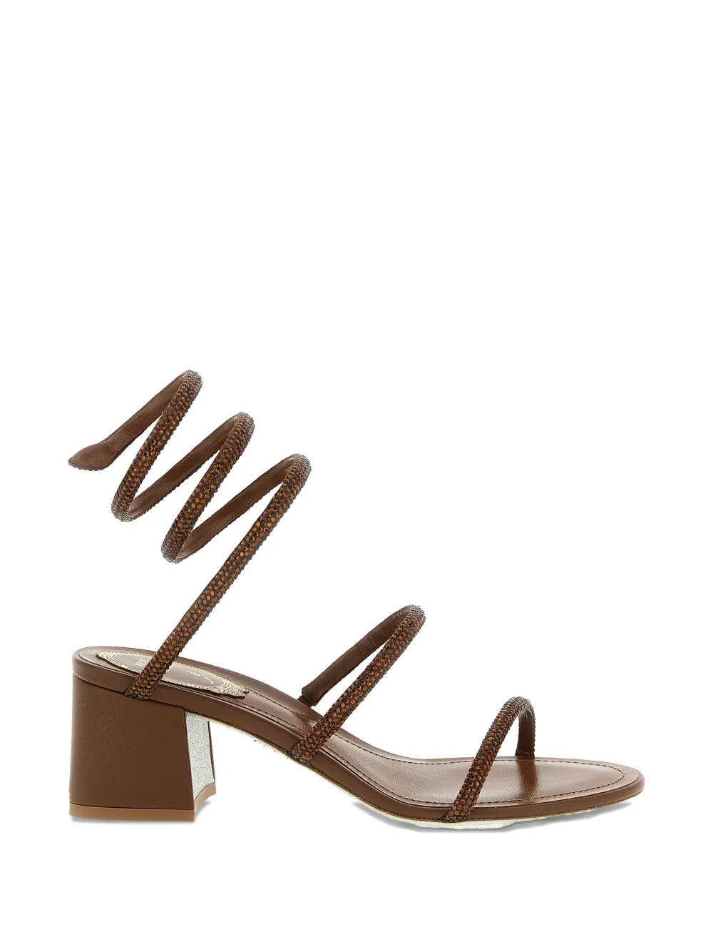 René Caovilla Cleo coiled-strap leather sandals - Marrone