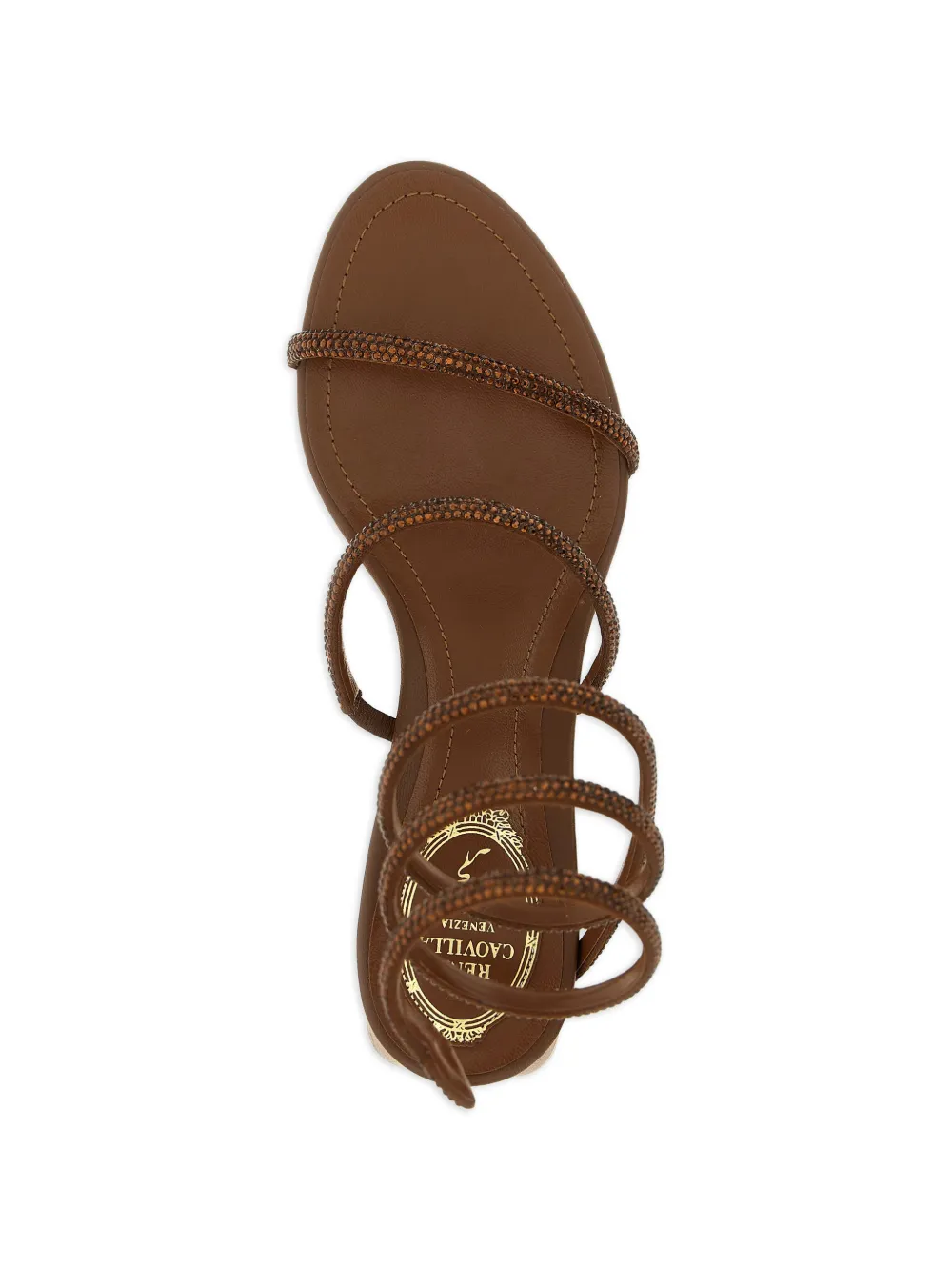René Caovilla Cleo coiled-strap leather sandals Bruin