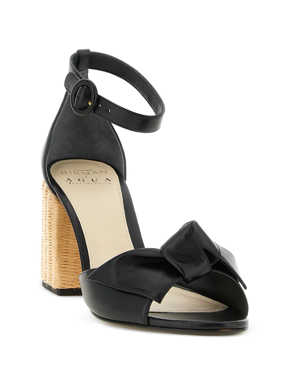 Alexandre Birman x AGUA by Agua Bendita 'Maxi Clarita' leren sandalen Zwart