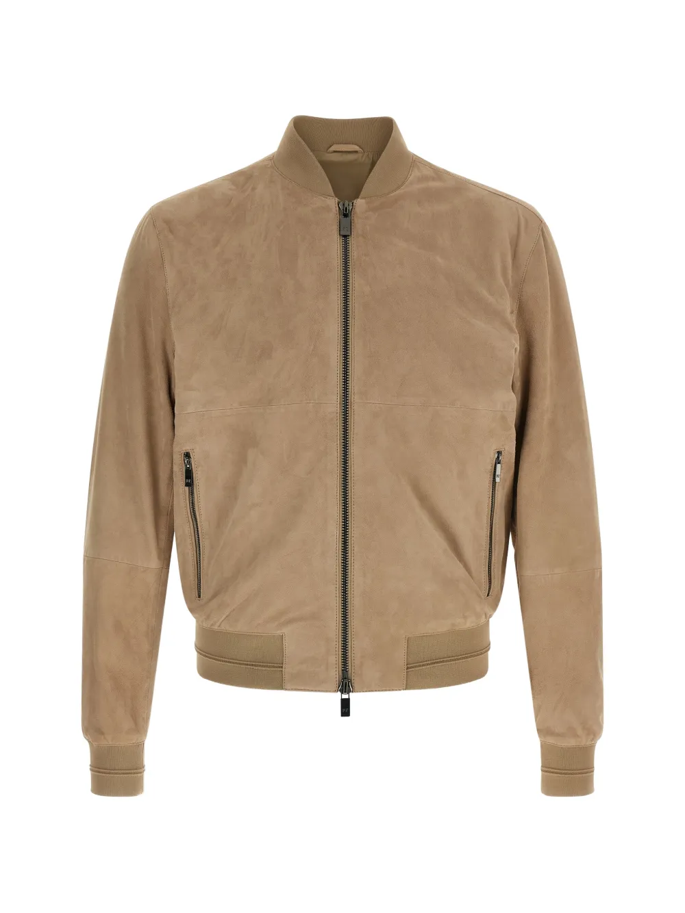 Pal Zileri ribbed high neck suede jacket - Toni neutri