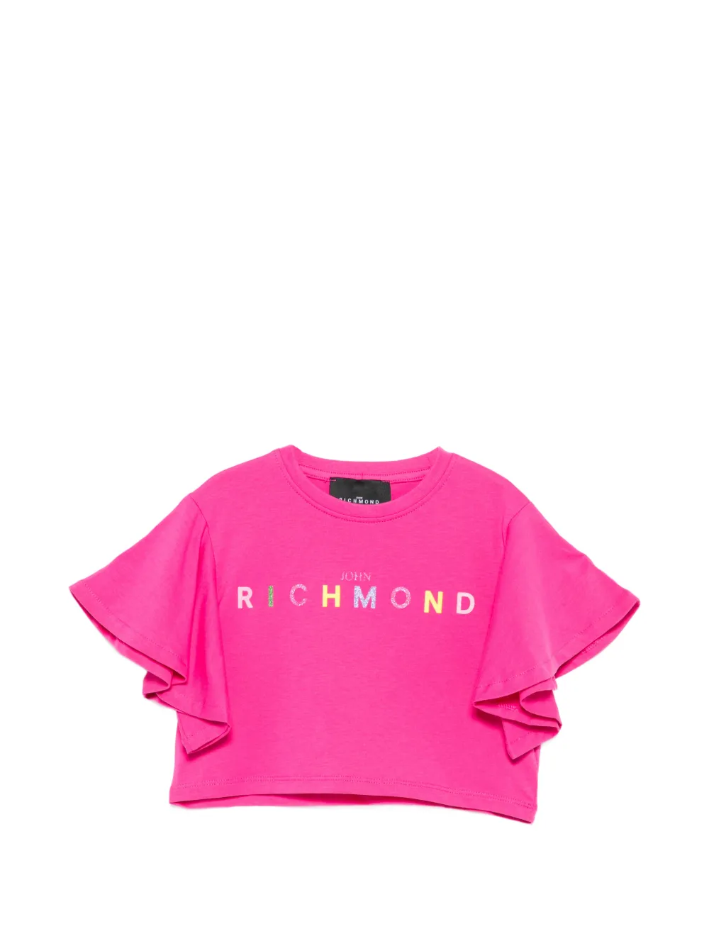 John Richmond Junior ruffled-sleeve T-shirt - Rosa