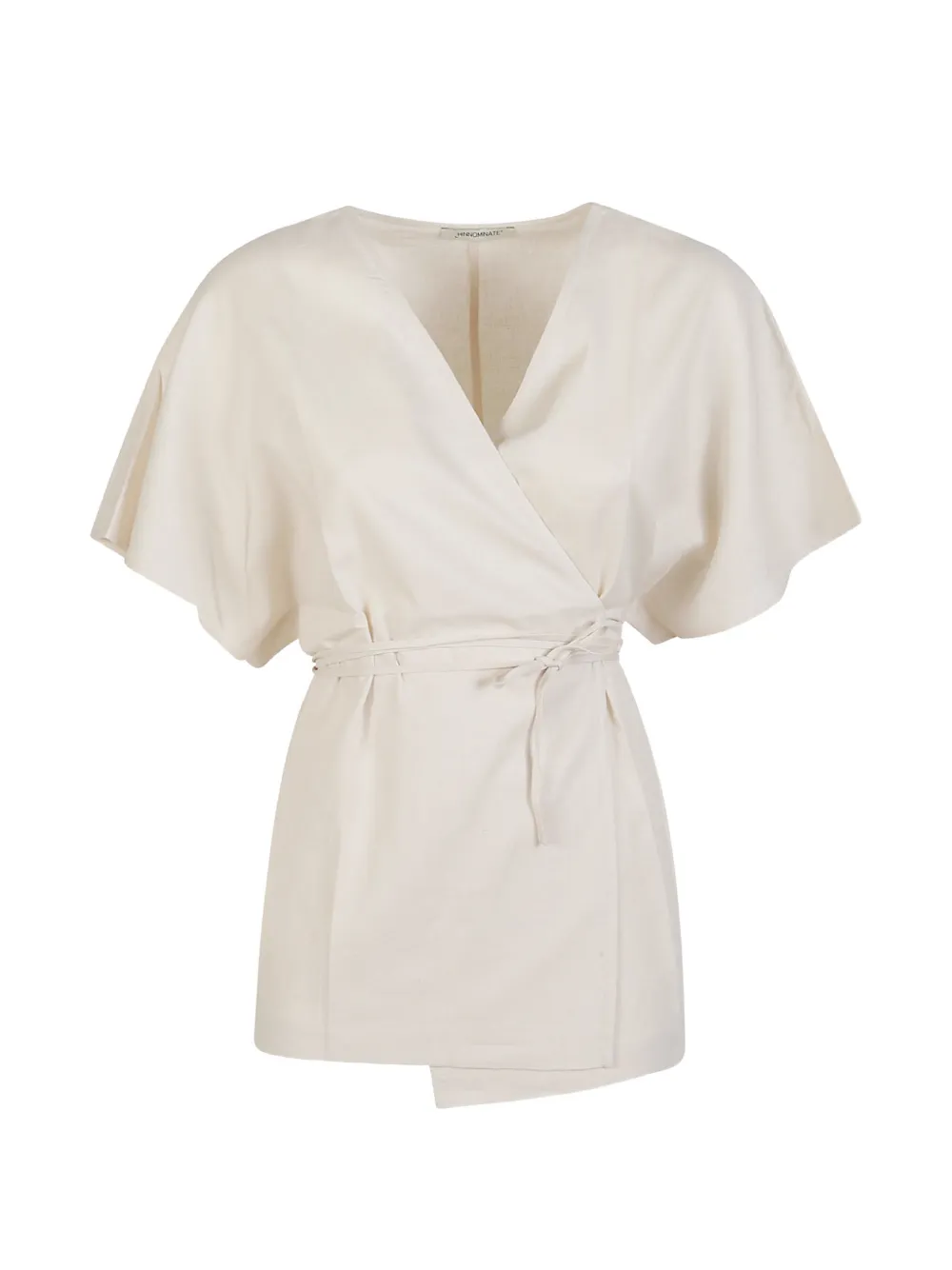 HINNOMINATE wrap belted blouse - Toni neutri