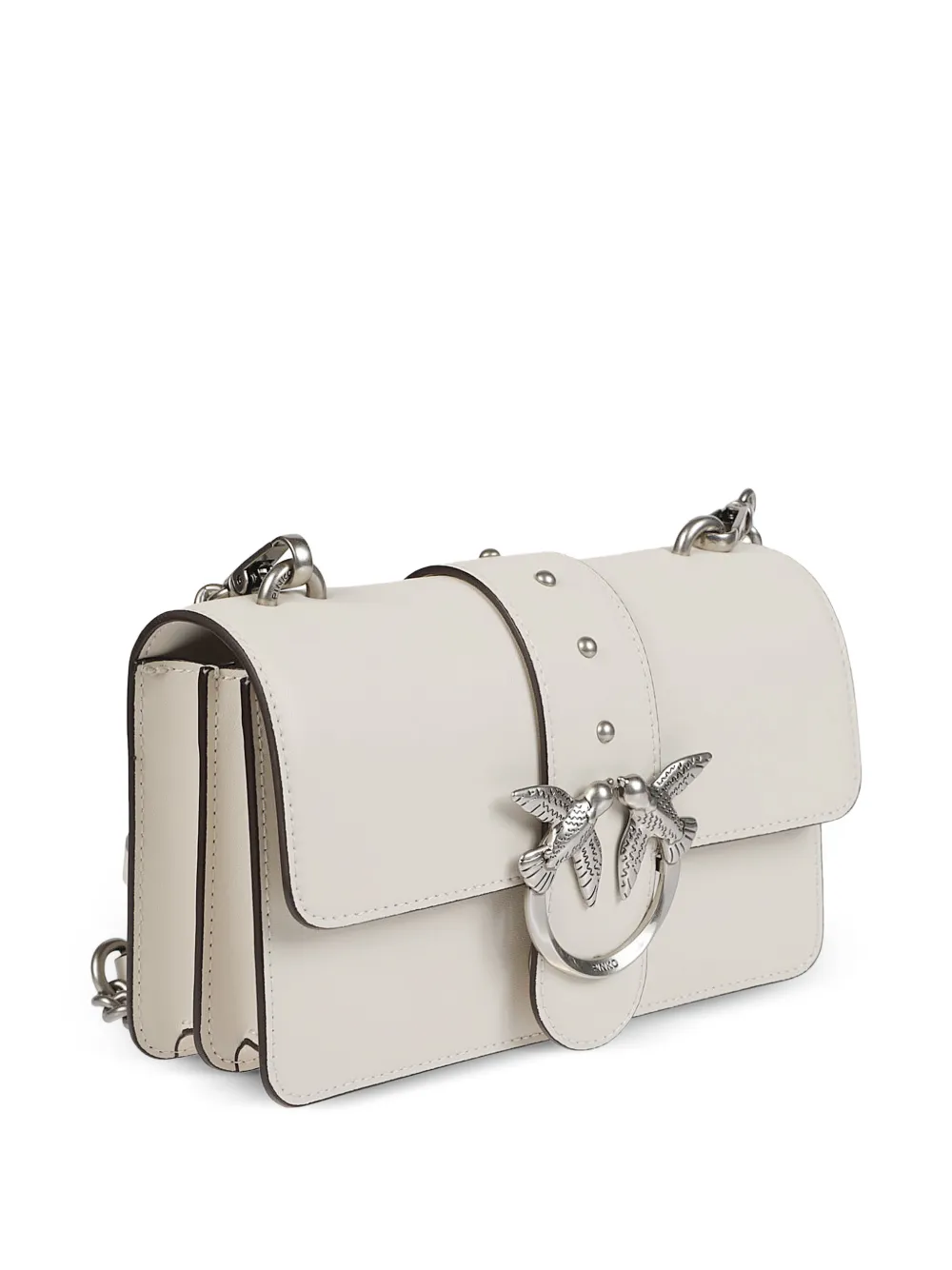PINKO Kleine Love Bag One leren schoudertas Wit