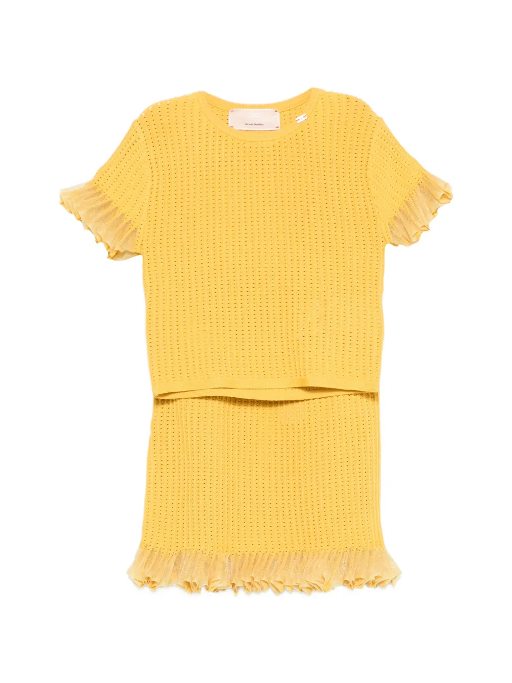 Elisabetta Franchi La Mia Bambina ruffled-hem skirt set - Giallo