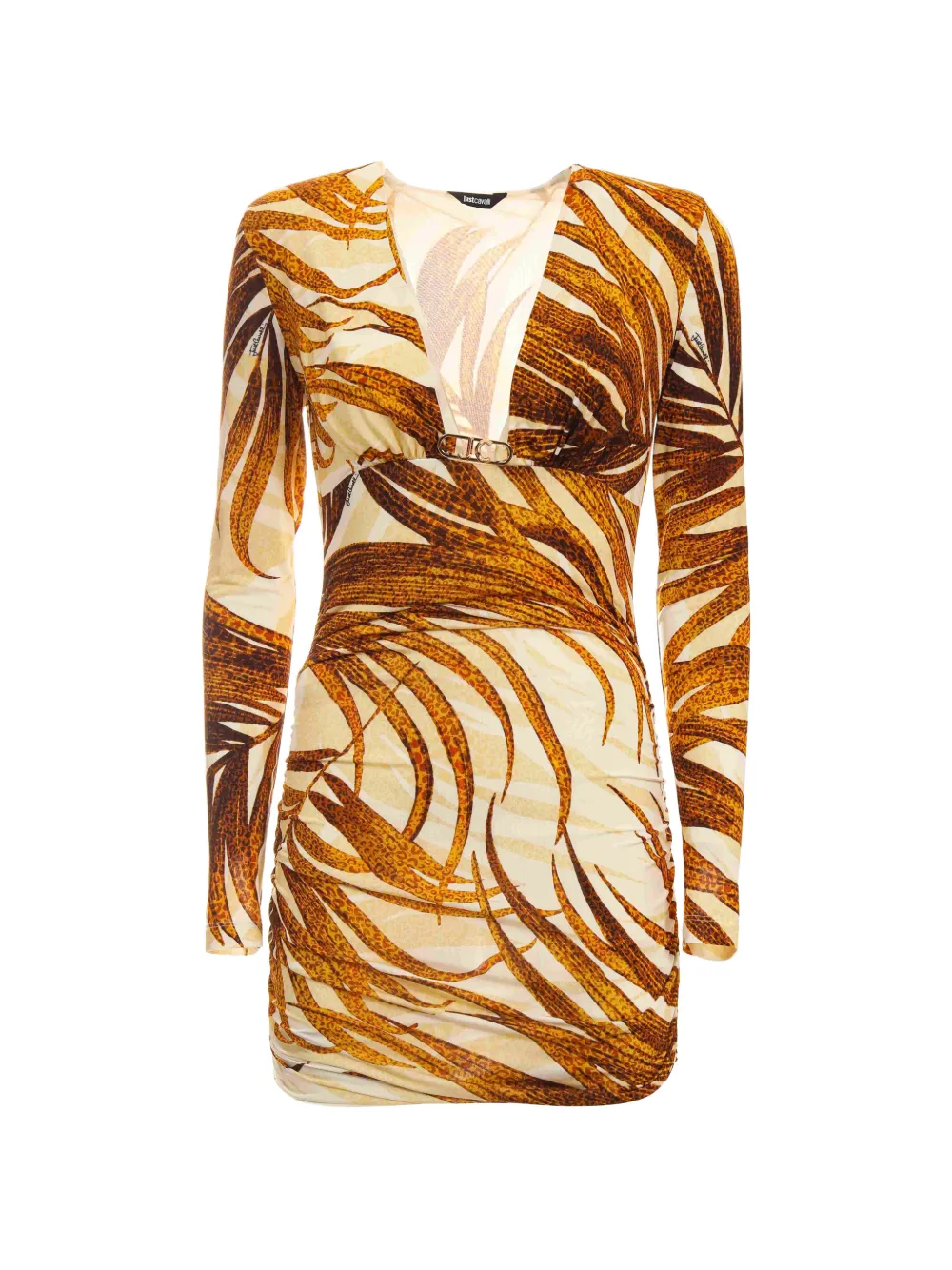 Just Cavalli Abito corto a fiori con scollo a V - Toni neutri