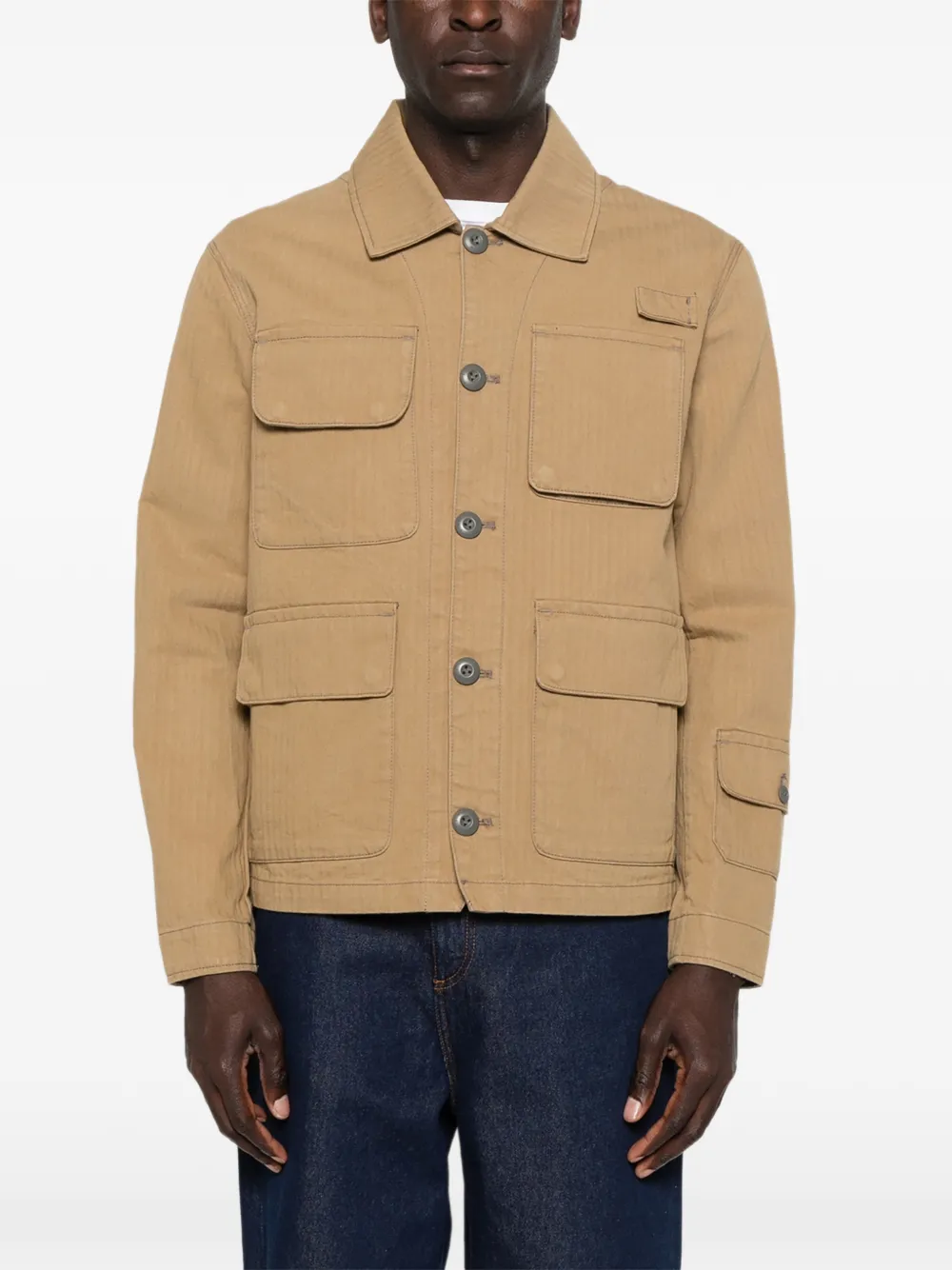 G-Star RAW Fishing jack met meerdere zakken en visgraatpatroon Beige