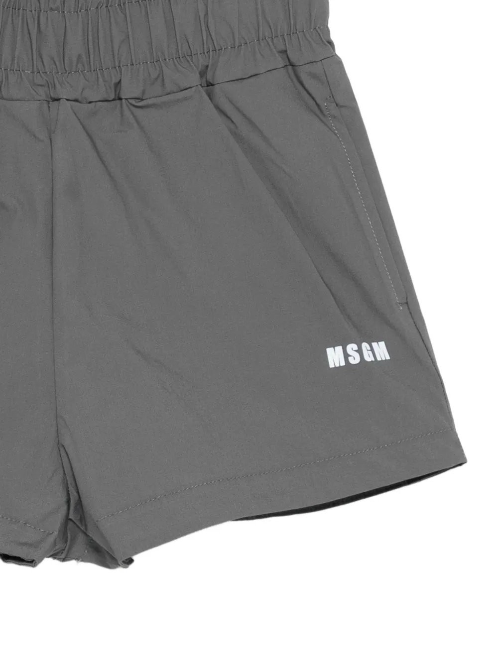  Msgm Kids Logo Shorts - Grey 