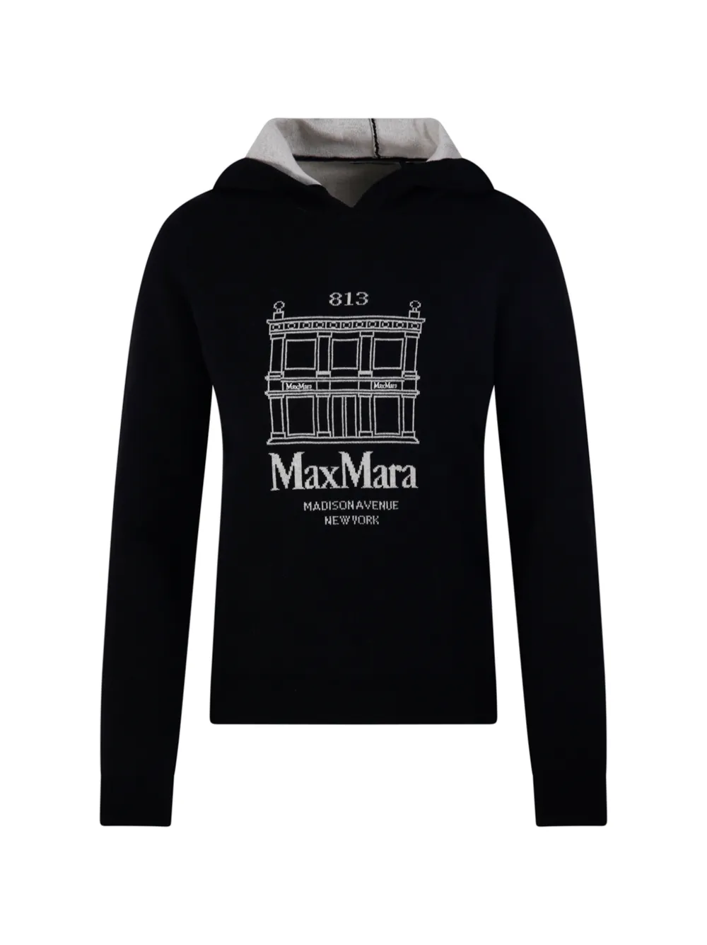'S Max Mara Hoodie mit Logo-Stickerei - Schwarz