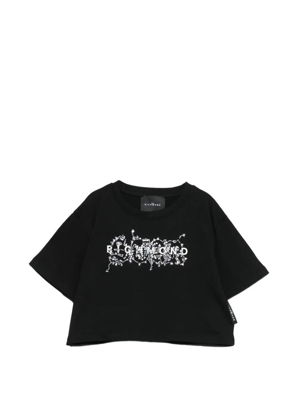 John Richmond Junior crystal-embellished logo T-shirt - Nero