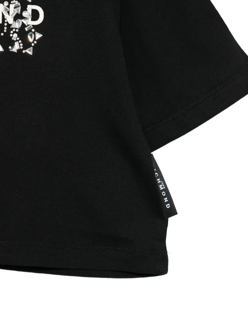 John Richmond Junior T-shirt verfraaid met kristallen Zwart