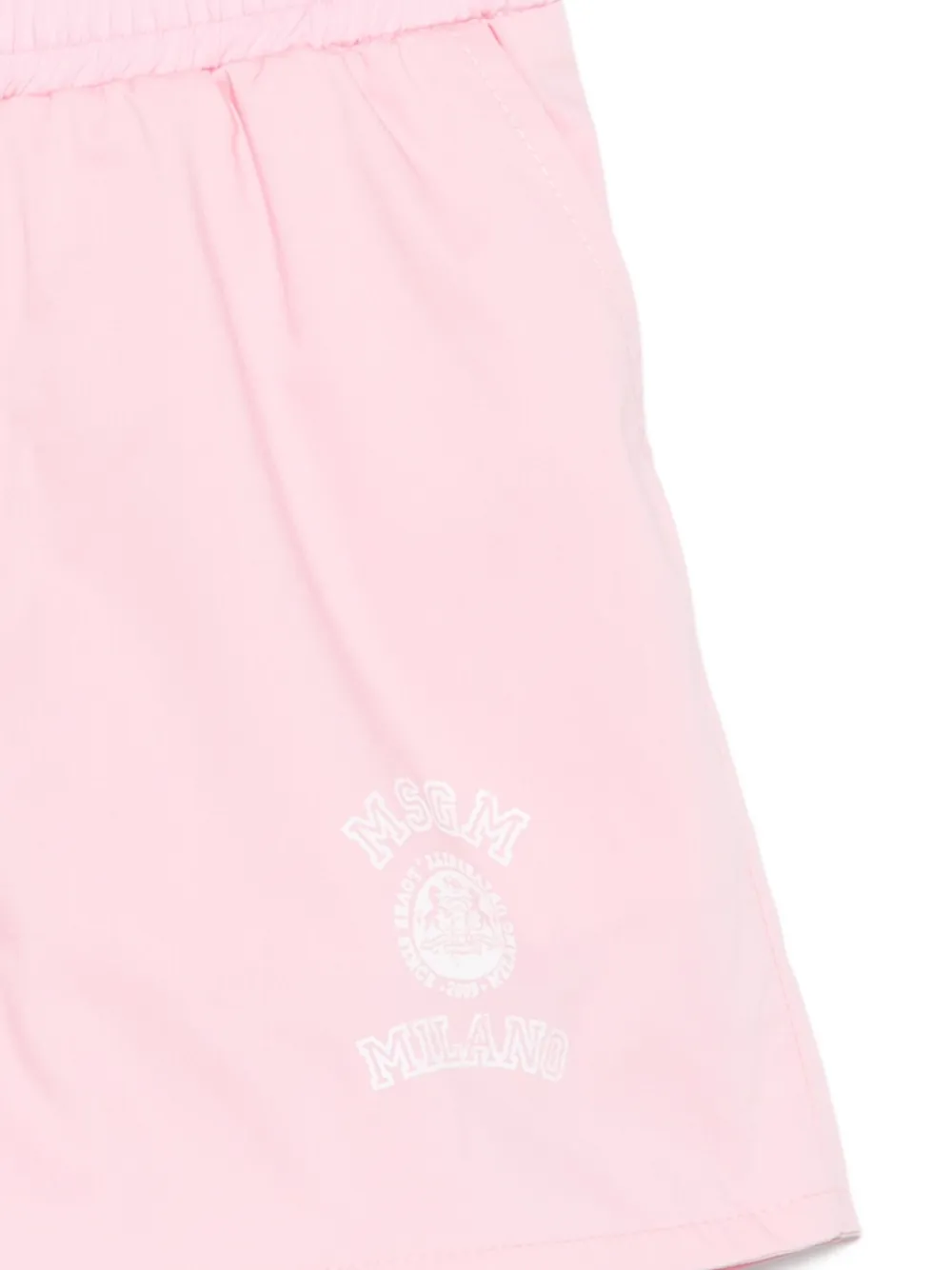 Msgm Kids Elasticated Graphic Shorts - Pink 